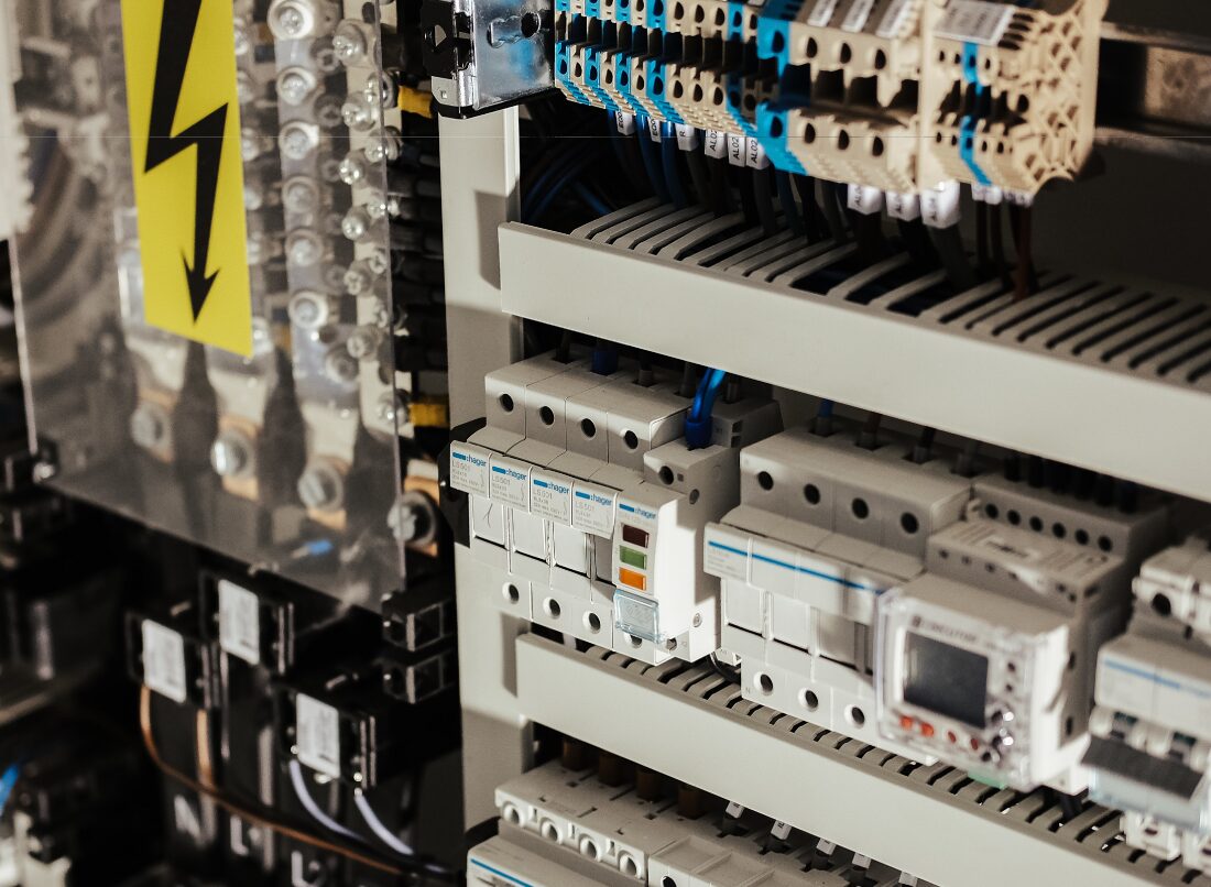 Electrical control panel with circuit breakers